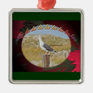 Christmas Black Backed Gull Metal Ornament