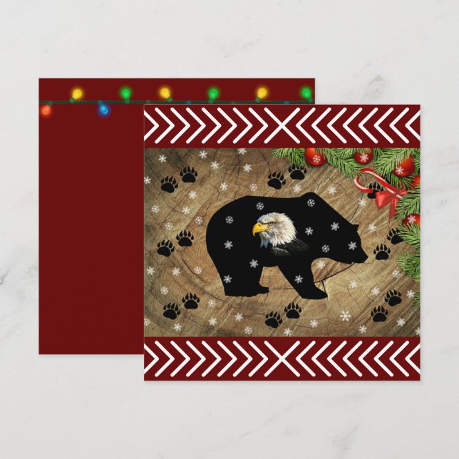 Christmas Black Bear Bald Eagle Wilderness  (Front/Back)