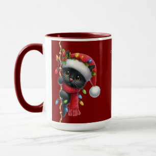 Christmas Black Cat Holiday Mug