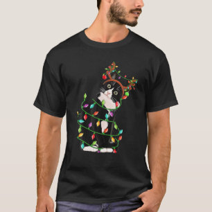 Christmas Black Cat Reindeer Antlers Catmas Women T-Shirt