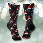 Christmas Black Cat Santa Funny Socks<br><div class="desc">Christmas Cat is here in his Santa hat ready to spread Christmas joy to everyone he meets! Festive and fun,  these socks will add a bit of humour to your everyday life during the holiday season.</div>