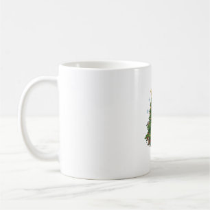 Christmas Black Cat Santa Hat Tree Mouse Coffee Mug