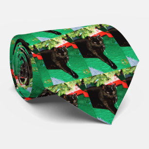 CHRISTMAS BLACK CAT tie