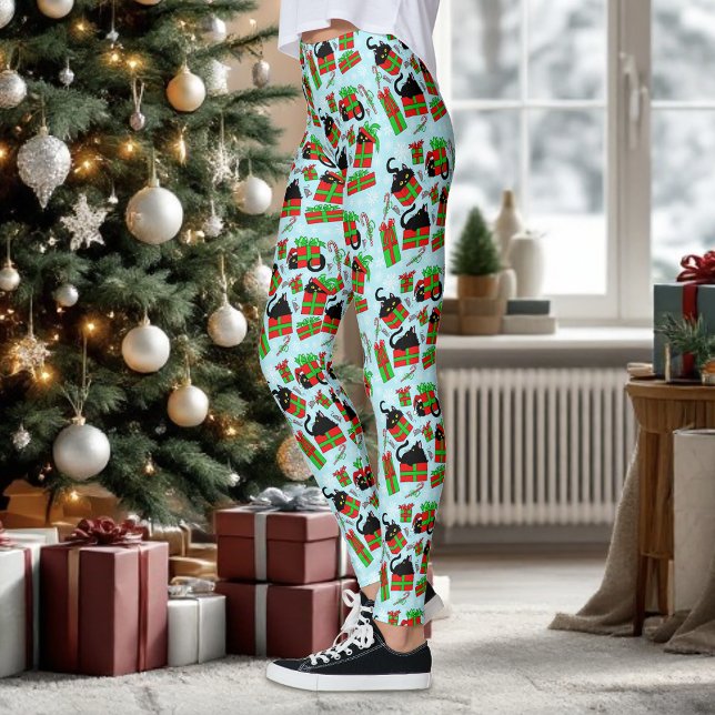 Christmas Black Cats Leggings (Creator Uploaded)