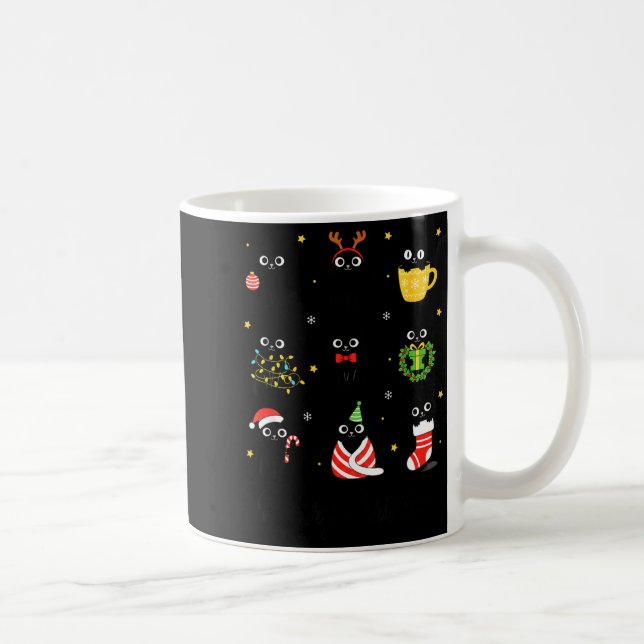 Christmas Black Cats Merry Christmas Cute Holiday  Coffee Mug (Right)