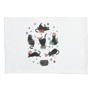 Christmas Black Cats Pillowcase