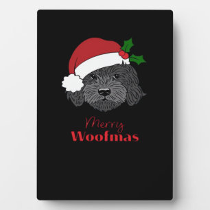 Christmas Black Cockapoo, Cavapoo, Cavoodle, Merry Plaque