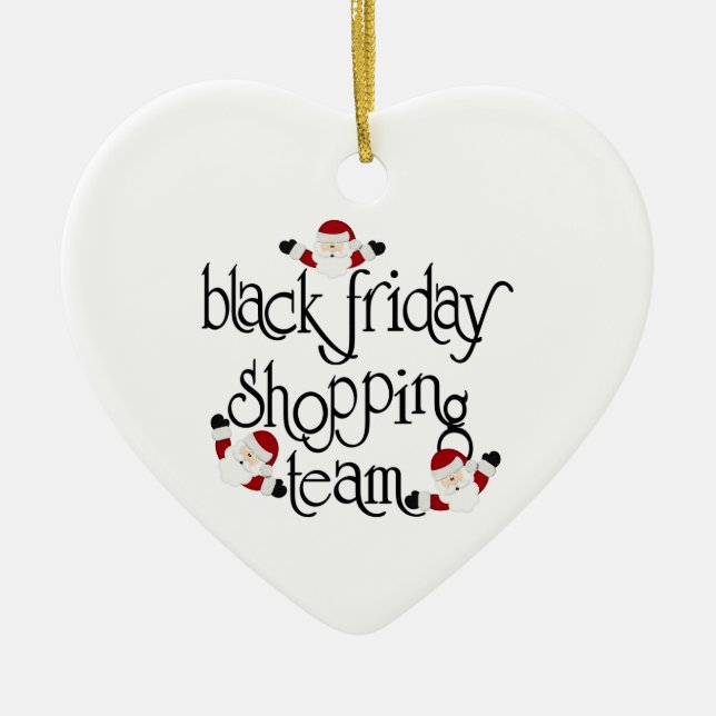 Christmas Black Friday shopping Team Ceramic Tree Decoration (Front)
