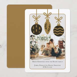 Christmas Black Gold Baubles Photo Template