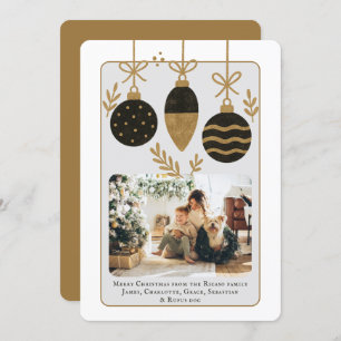 Christmas Black Gold Baubles Photo Template