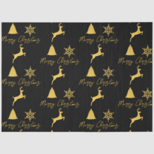 Christmas Black & Gold Pattern Tissue Paper