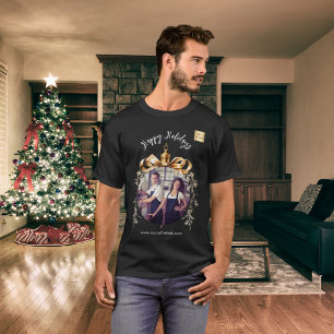 Christmas black gold team photo logo T-Shirt