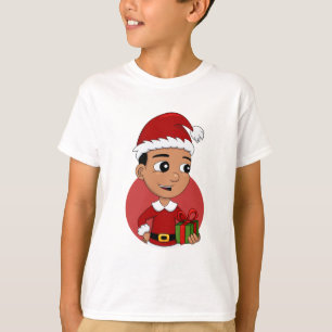 Christmas black-haired boy cartoon T-Shirt