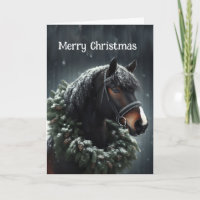  Christmas Black Horse Wreath 