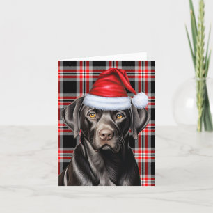 Christmas Black Lab and Red Holiday Plaid