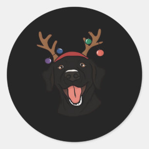Christmas Black Lab Essential T-Shirt Classic Round Sticker