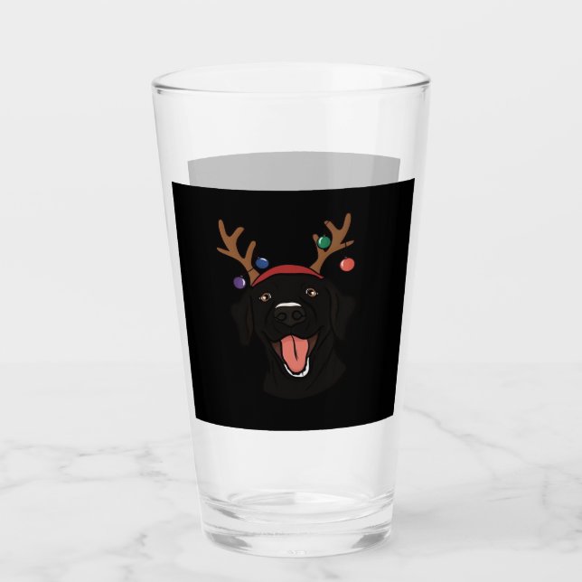 Christmas Black Lab Essential T-Shirt Glass (Front)