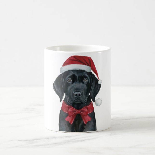  Christmas Black Lab Holiday Dog  Coffee Mug (Center)