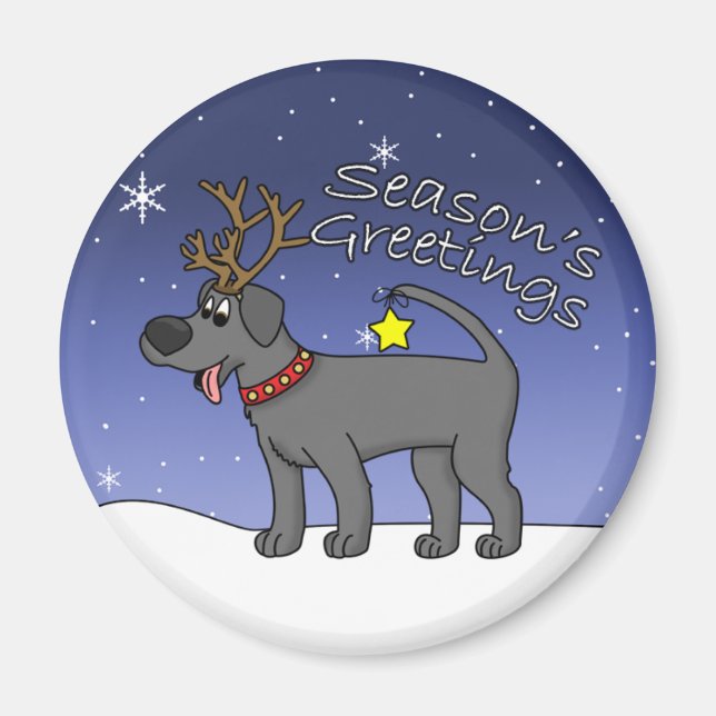 Christmas Black Lab Magnet (Front)