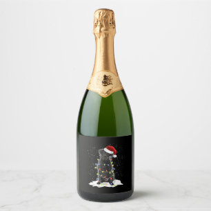 Christmas Black Labrador Dog Lover Sweate Shirt An Sparkling Wine Label