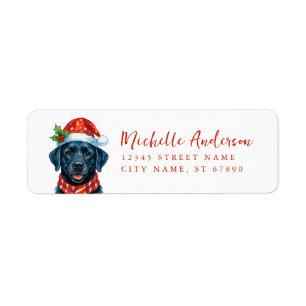 Christmas Black Labrador Retriever Address Labels