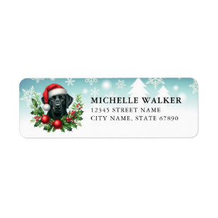 Christmas Black Labrador Retriever Address Labels