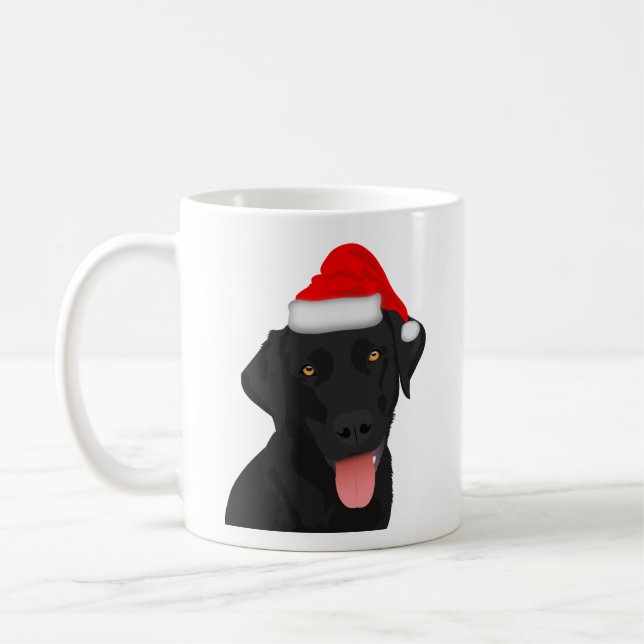 Christmas Black Labrador Retriever Coffee Mug (Left)