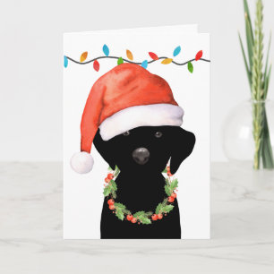 Christmas Black Labrador Santa Dog Holiday Card