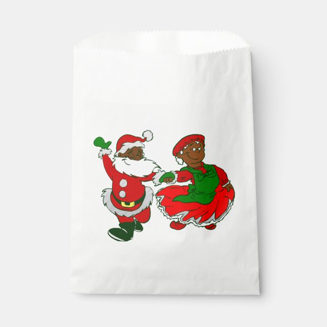 christmas black santa claus wife favour bag (Front)