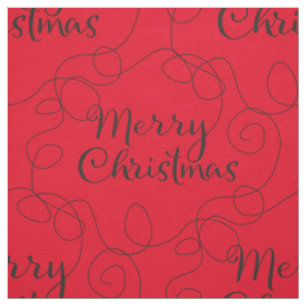 CHRISTMAS black seamless pattern with LINES Fabric