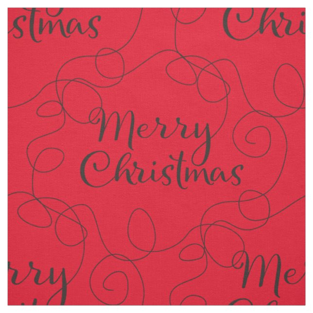 CHRISTMAS black seamless pattern with LINES Fabric (Swatch)