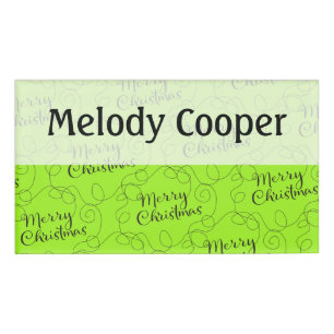 CHRISTMAS black seamless pattern with LINES Name Tag