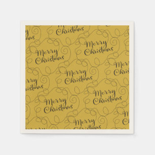 CHRISTMAS black seamless pattern with LINES Napkin