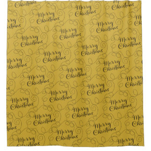 CHRISTMAS black seamless pattern with LINES Shower Curtain