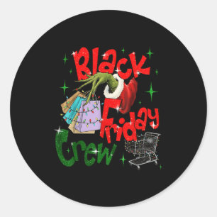 Christmas Black Shopng Family Funny Friday Shopng Classic Round Sticker