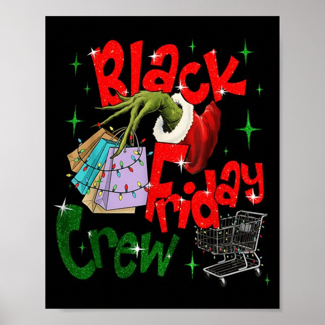 Christmas Black Shopng Family Funny Friday Shopng  Poster (Front)