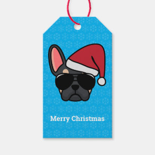 Christmas Black Tan French Bulldog Gift Tags