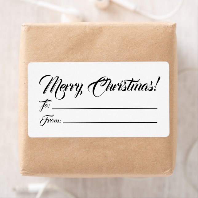 Christmas black white to from blank script elegant (Insitu)
