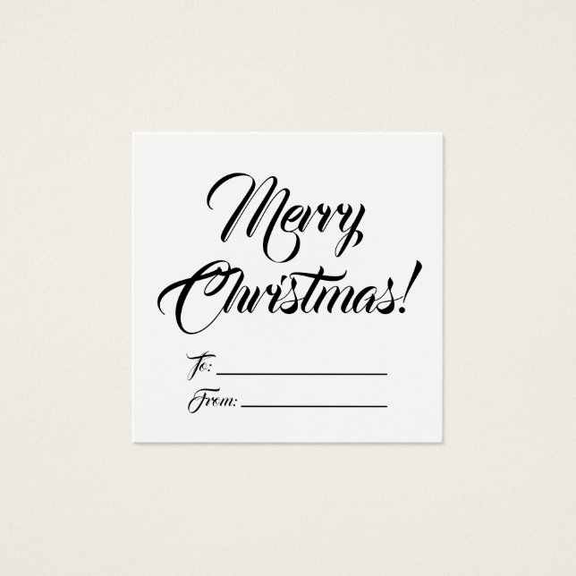 Christmas black white to from blank script elegant (Front)