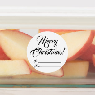 Christmas black white to from blank script elegant