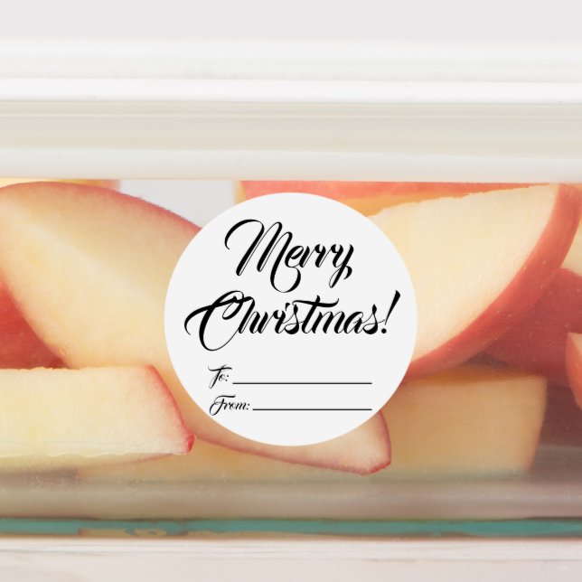 Christmas black white to from blank script elegant (Affixed)