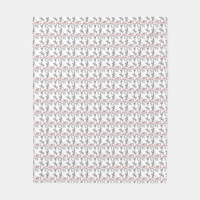 Christmas Blanket Holiday Reindeer Fleece Blanket (Front)