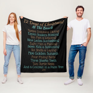Christmas blanket with poem 12 days of Christmas