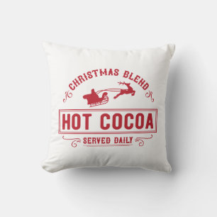 Christmas Blend Hot Cocoa Served Daily Cushion