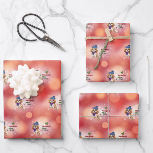 Christmas Blenheim Cavalier King Charles Spaniel Wrapping Paper Sheet