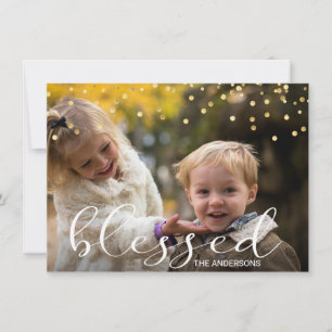 Christmas Blessed Gold Confetti Overlay PHOTO