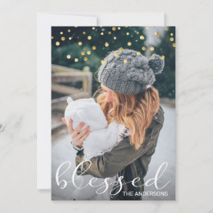 Christmas Blessed Gold Confetti Overlay PHOTO