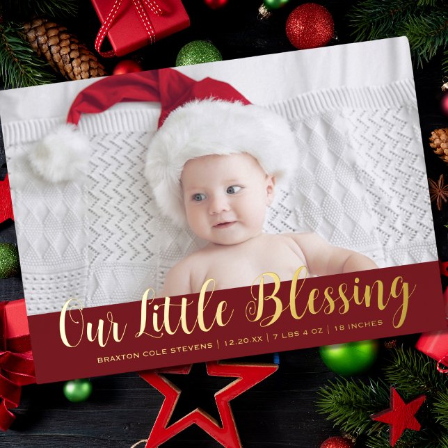 Christmas Blessing Baby Holiday Birth Announcement (Creator Uploaded)