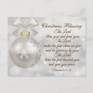 Christmas Blessing Bible Verse Numbers 6 24-26 Postcard