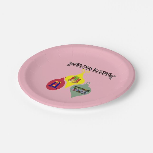 Christmas Blessing  Paper Plate (Angled)